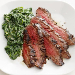 Steak With Parmesan Spinach