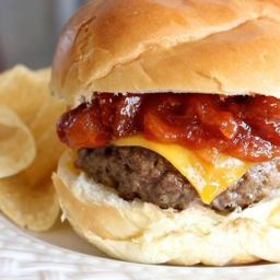 Steakhouse Cheddar Burger with Warm Bacon BBQ Sauce