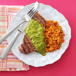 Steakhouse Strip Steaks with Chimichurri