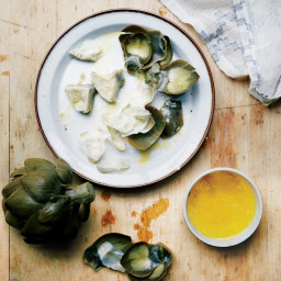 Steamed Artichokes with Garlic Butter