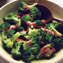 Steamed Broccoli with Miso-Sesame Sauce