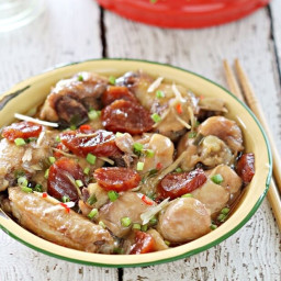 Steamed chicken with Chinese Sausage