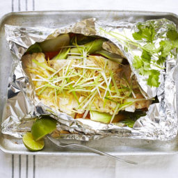 Steamed fish with ginger and spring onion