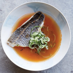 Steamed Fish with Spicy Broth and Cucumber