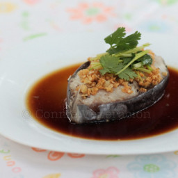 Steamed fish with sweet soy-ginger sauce
