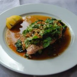 Steamed Salmon with Sesame Ginger Dressing