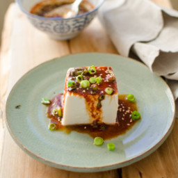 Steamed Soft Tofu with Soy Chili Sauce