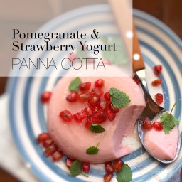 STEW Strawberry Yogurt Panna Cotta with Pomegranate