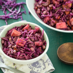 Stewed Red Cabbage and Beans