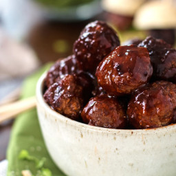 Sticky BBQ Slow Cooker Meatballs Recipe