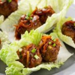 Sticky Beef Meatball Cabbage Cups