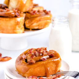Sticky Buns with Bacon and Caramel Glaze • Food Folks and Fun