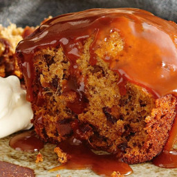 Sticky date puddings with burnt caramel sauce