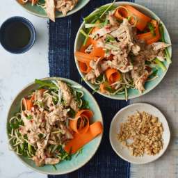 Sticky peanut butter chicken and noodles