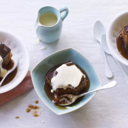 Sticky toffee pudding with custard