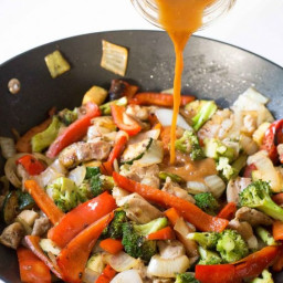 Stir-Fried Broccoli and Red Peppers with Peanut Sauce