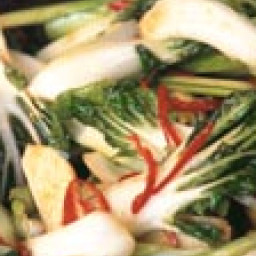 Stir-Fried Chinese Greens with Ginger, Oyster and Soy Sauce