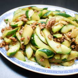 Stir-Fried Cucumbers With Spicy Ground Pork Recipe