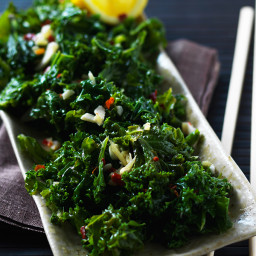 Stir-fried kale with chilli, ginger and garlic