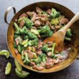 Stir-Fried Lamb with Broccoli and Mushrooms