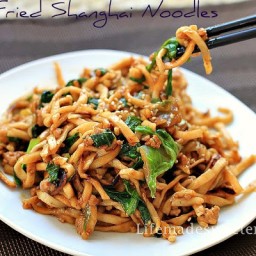 Stir Fried Shanghai Noodles with Ground Pork and Napa Cabbage