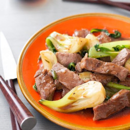 Stir-Fried Sirloin with Ginger and Bok Choy