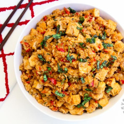 Stir-Fry Cauliflower “Rice” with Tofu and Vegetables (vegan, gluten-free) –