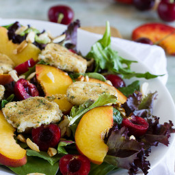 Stone Fruit Salad with Fried Goat Cheese
