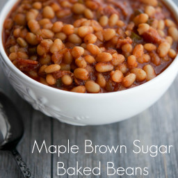 Stovetop Maple Brown Sugar Baked Beans #SundaySupper
