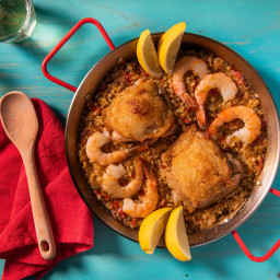 Stovetop Paella Mixta for Two With Chicken and Shrimp Recipe