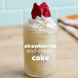 Strawberries And Cream Cake In A Jar Recipe by Tasty