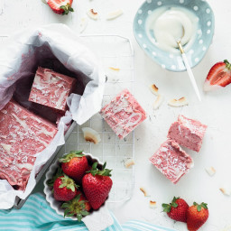 Strawberries and Cream Freezer Fudge: A vegan, super-chill, summer dessert