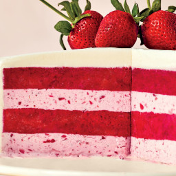 Strawberries-and-Cream Gelato Cake
