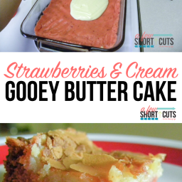 Strawberries and Cream Gooey Butter Cakes