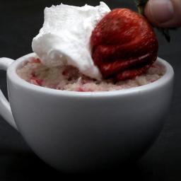 Strawberries and Cream Mug Cake Recipe by Tasty