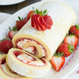 Strawberries and Cream Swiss Roll