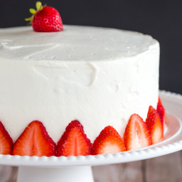 Strawberries & Cream Layered Poke Cake