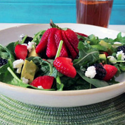 Strawberry and Avocado Salad with Strawberry Balsamic Dressing