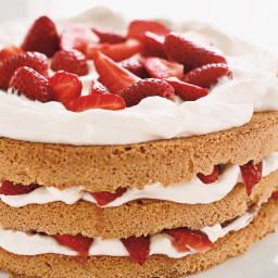Strawberry and Cream Cake with Cardamom Syrup