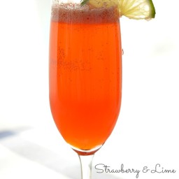 Strawberry and Lime Moscato Mimosa