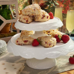 Strawberry and Prosecco Scones with Sparkling Lemon Icing