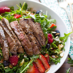 Strawberry Arugula Salad with Steak and Balsamic Vinaigrette