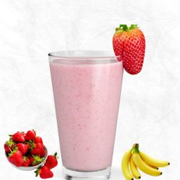 Strawberry banana smoothie with yogurt