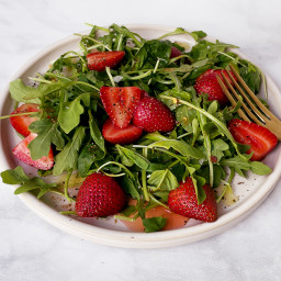 Strawberry, Basil and Arugula Salad with Lots of Black Pepper