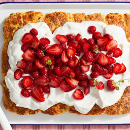 Strawberry Biscuit Sheet Cake