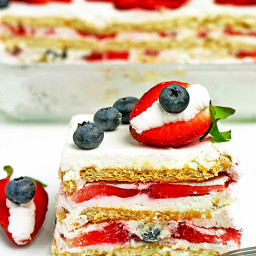 Strawberry Blueberry Icebox Cake