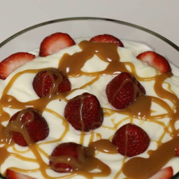 Strawberry Brownie Caramel Trifle