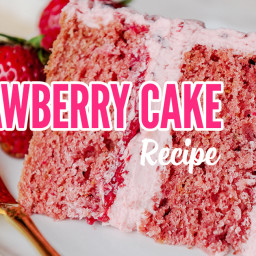 Strawberry Cake Recipe (fresh strawberries)