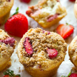 Strawberry Cheesecake Crumb Muffins