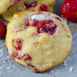 Strawberry Cookies With White Chocolate Chunks